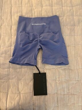 Alphalete Ruched High-Waist Bike Shorts - Lavender